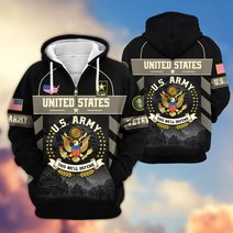 Premium US Veteran Zip Up Hoodie BTTN221021, Gifts For US Veterans, Gifts For Veterans Day.