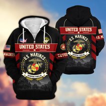 Premium US Veteran Zip Up Hoodie BTTN221021, Gifts For US Veterans, Gifts For Veterans Day.