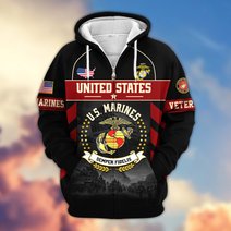 Premium US Veteran Zip Up Hoodie BTTN221021, Gifts For US Veterans, Gifts For Veterans Day.