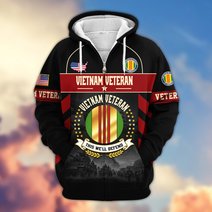Premium US Veteran Zip Up Hoodie BTTN221021, Gifts For US Veterans, Gifts For Veterans Day.