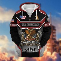 Premium US Veteran Zip Up Hoodie CPHN211011, Gifts For US Veterans, Gifts For Veterans Day.
