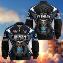 Premium US Veteran Bomber Jacket CPHN221011, Waterproof Windbreaker Coat, US Veteran Gift, Veterans Day Gift.