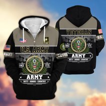 Premium US Veteran Zip Up Hoodie BTTN291021, Gifts For US Veterans, Gifts For Veterans Day.