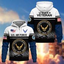 Premium US Woman Veteran Zip Up Hoodie DPVC301001, Gifts For US Woman Veterans, Gifts For Veterans Day.