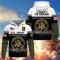 Premium US Woman Veteran Zip Up Hoodie DPVC301001, Gifts For US Woman Veterans, Gifts For Veterans Day.