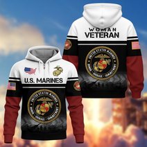 Premium US Woman Veteran Zip Up Hoodie DPVC301001, Gifts For US Woman Veterans, Gifts For Veterans Day.