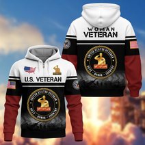 Premium US Woman Veteran Zip Up Hoodie DPVC301001, Gifts For US Woman Veterans, Gifts For Veterans Day.