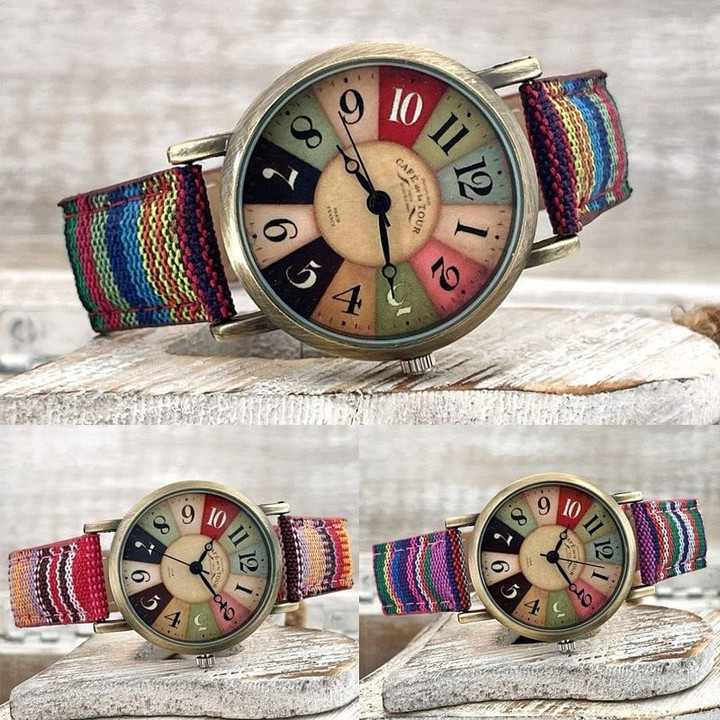 Watches With Multicolor Rainbow Pattern