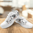 PUG DOG FLOWER WATERCOLOR LOW TOP SHOES
