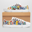 RUNNING LIVE LOVE INSPIRE LICENSE PLATES LOW TOP SHOES