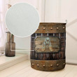 BASSET HOUND GRUNGE METAL STYLE LAUNDRY BASKET