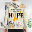CHILDHOOD CANCER NEVER GIVER UP HOPE FULL HOODIE