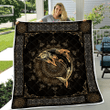 DOLPHIN MOTIF GOLD QUILT