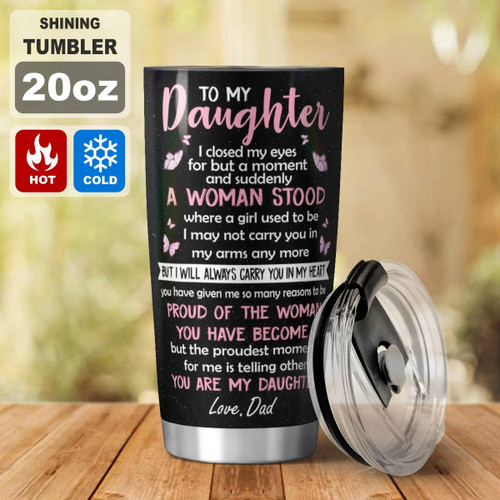 FAMILY DAUGHTER DAD BUTTERFLY TUMBLER