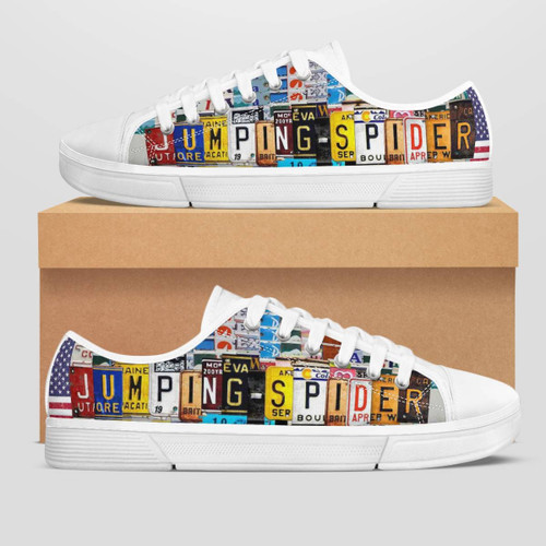 JUMPING SPIDER LICENSE PLATES LOW TOP SHOES