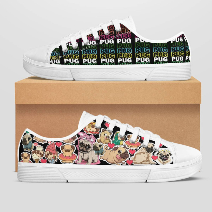 PUG STICKERS - LOW TOP SHOES