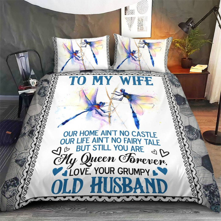 DRAGONFLY TO MY WIFE BEDDING SET