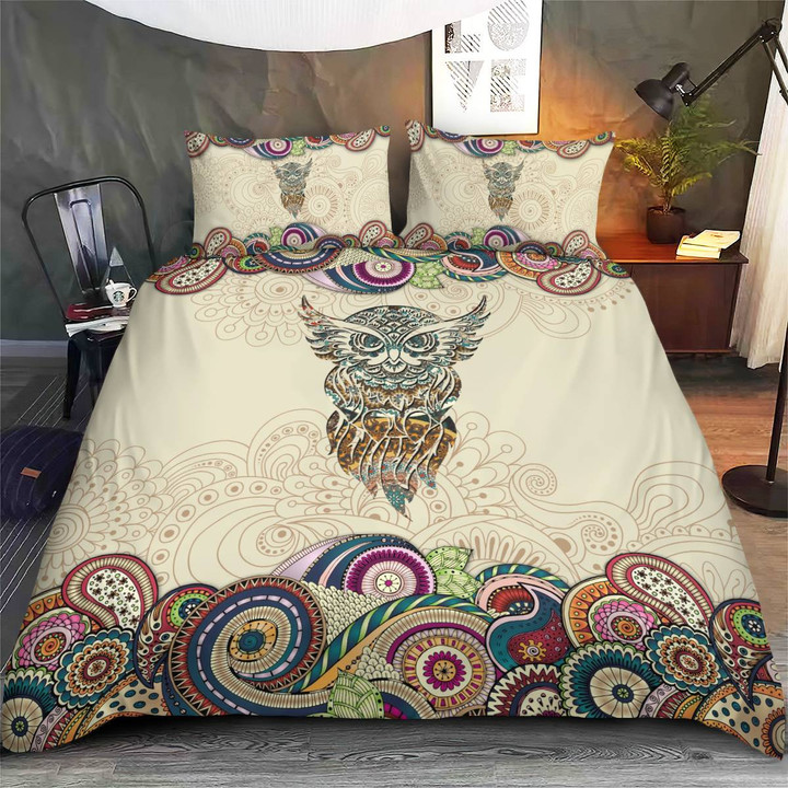 OWL MANDALA COLOR STYLE BEDDING SET