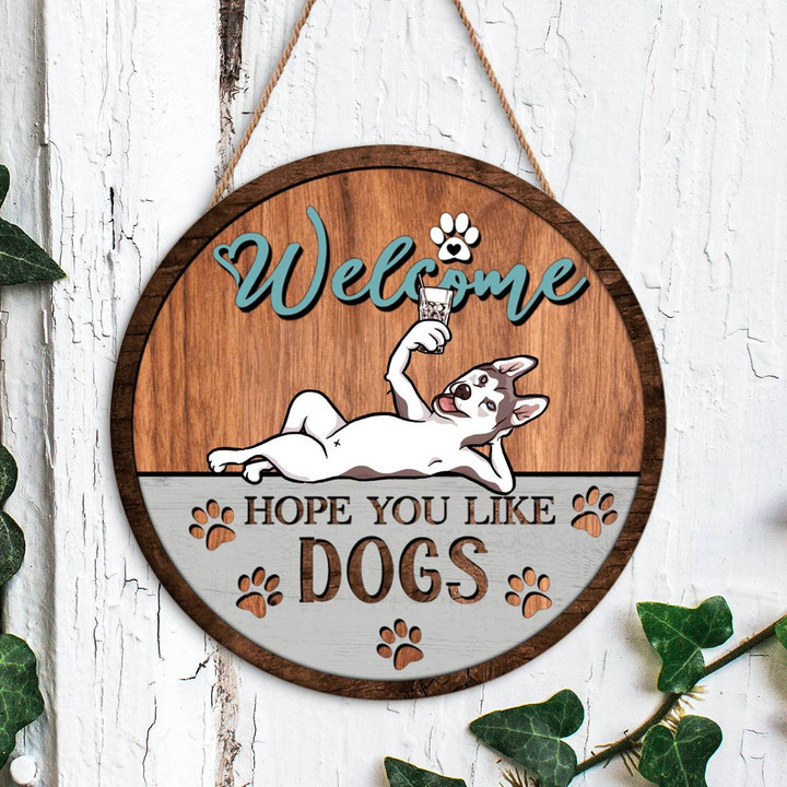 HUSKY HANGING DOOR SIGN