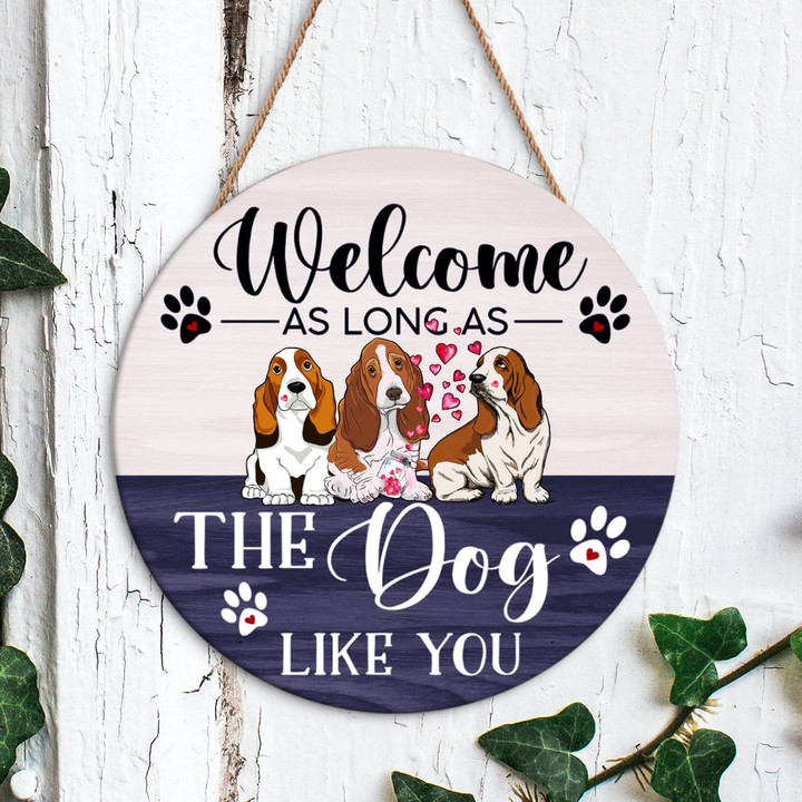 BASSET HOUND HANGING DOOR SIGN