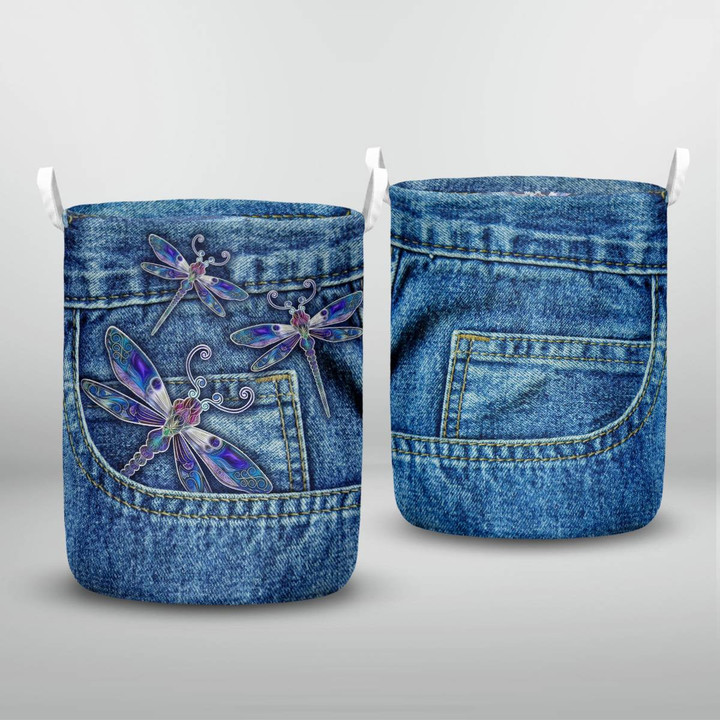 DRAGONFLY JEAN POCKET LAUNDRY BASKET