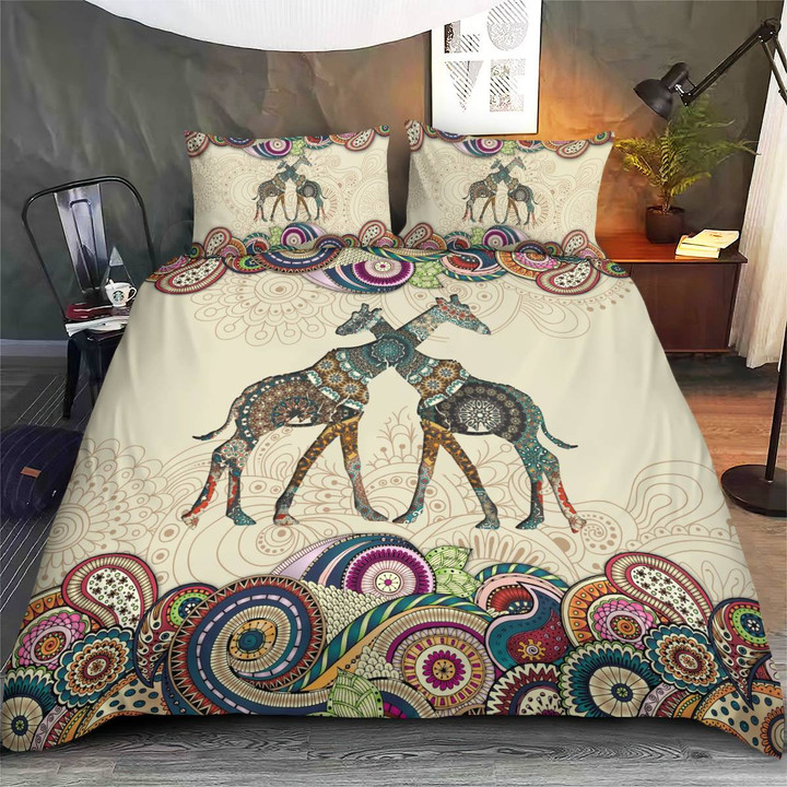 GIRAFFE MANDALA COLOR STYLE BEDDING SET