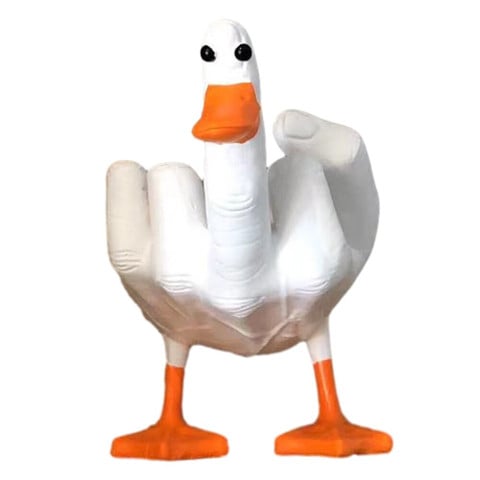 Middle Finger Duck Decorative Figurine Funny Mini Duck Decor Resin