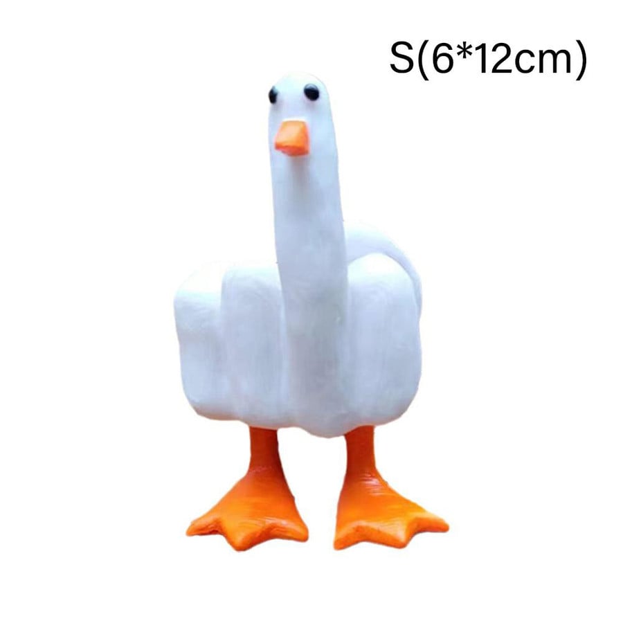 Middle Finger Duck Figurines Ornament Resin Duck Figurines