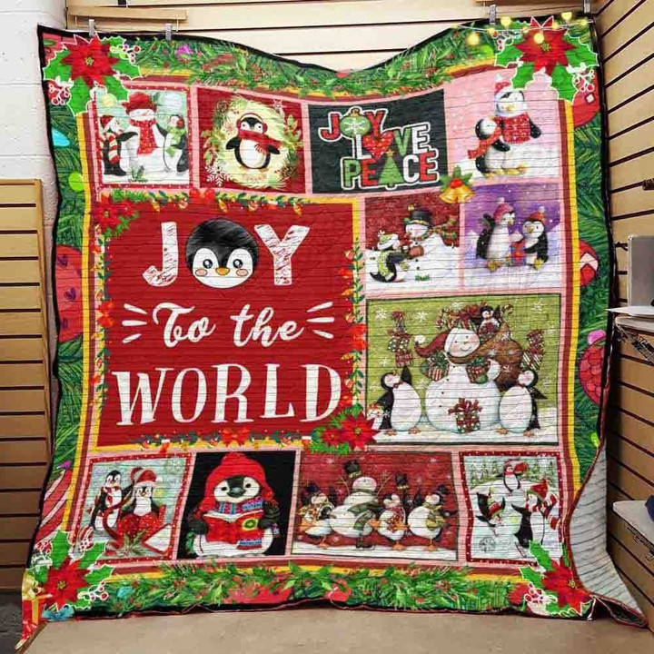 Penguin Christmas Quilt Blanket ABC07112014