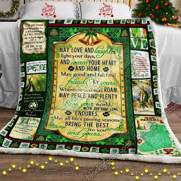 Irish Christmas Blessings For You GS-CL-NT0611 Sherpa Fleece Blanket