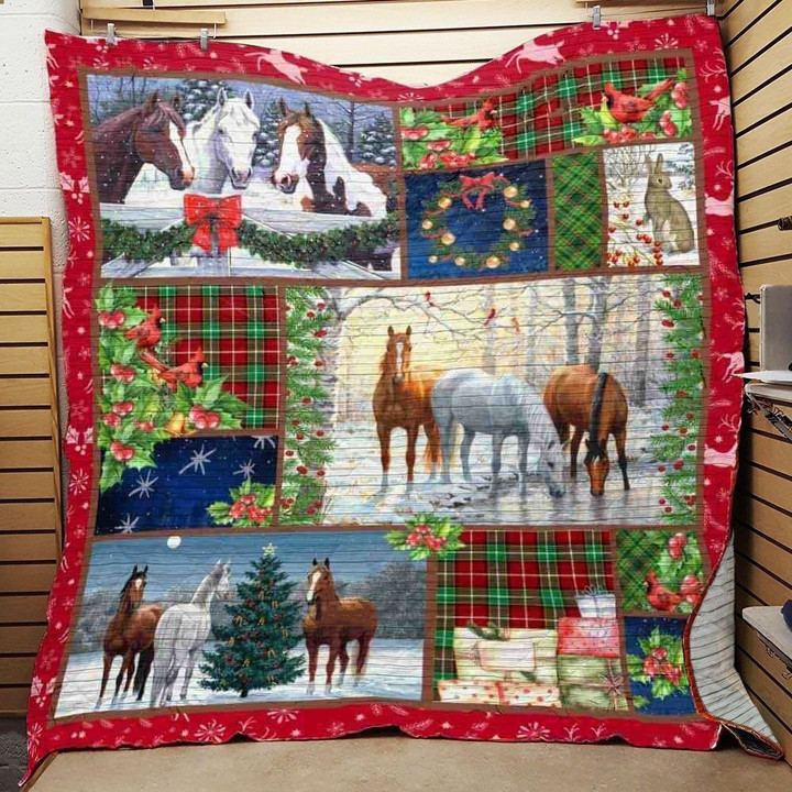 Horse Christmas Quilt Blanket ABC07112326
