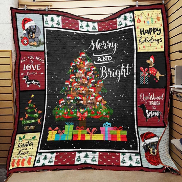 Dachshund Christmas Quilt Blanket ABC07113085