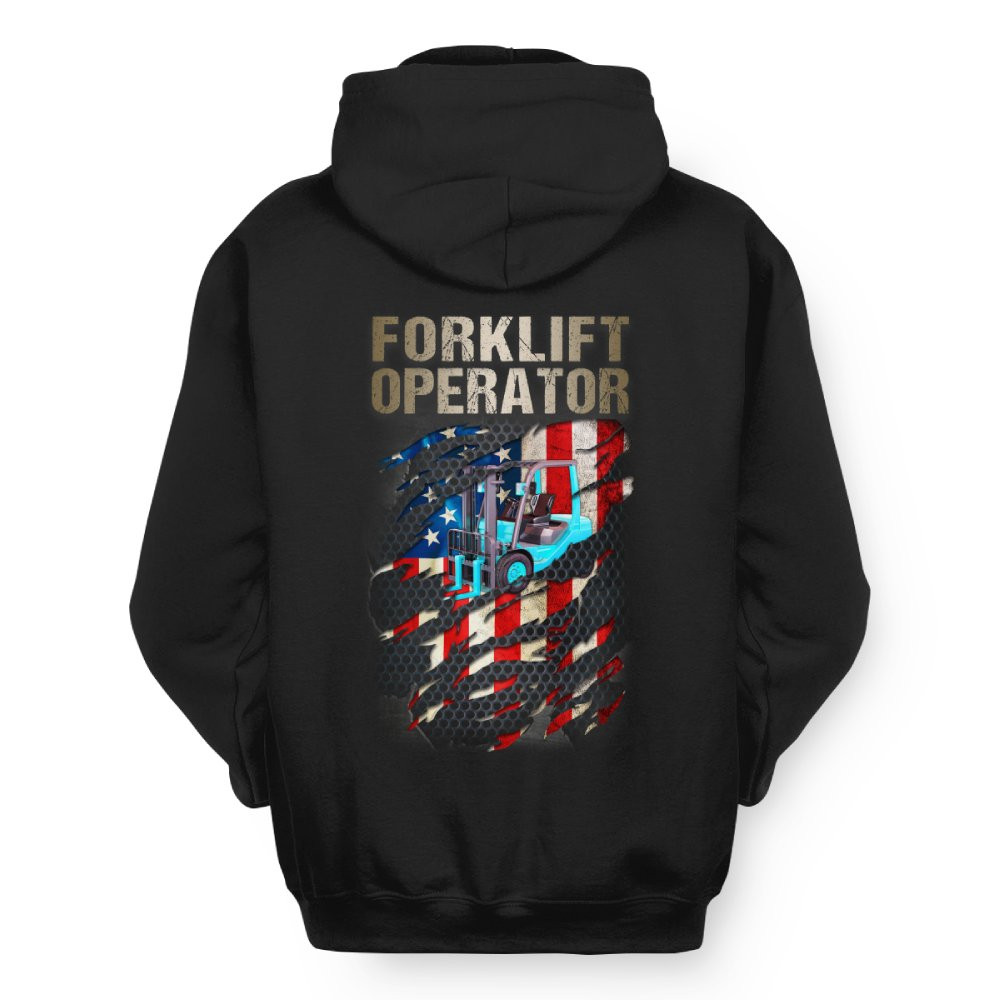 Operator Proud Proud American Forklift Operator Shirt #Forklift-flagscar1 - Triple Toad
