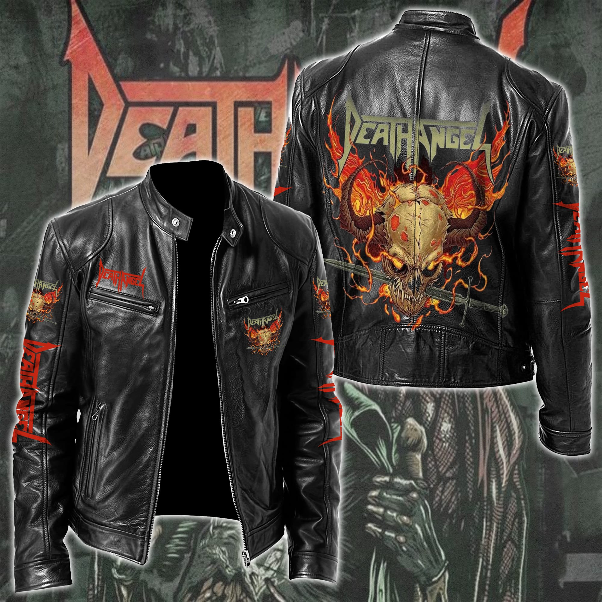 Limited Edition Death Angel TOUR 2026 Leather Bomber Jacket DA2LBJ ...