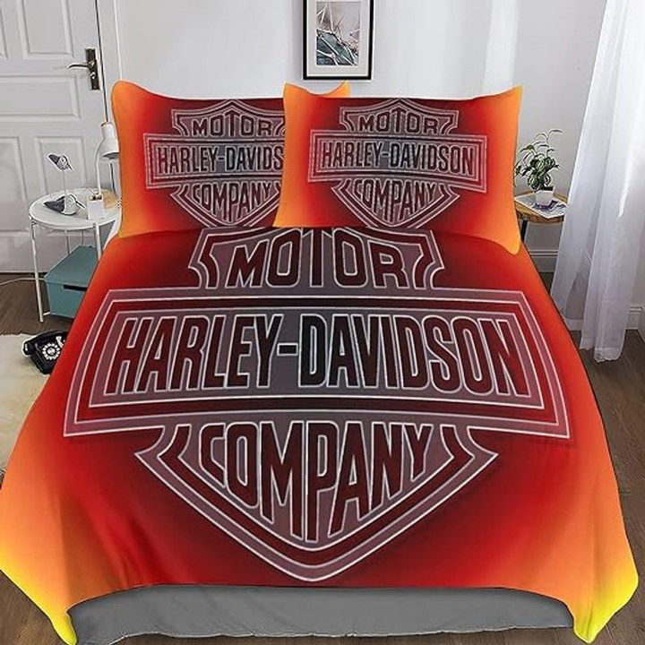 Harley Davidson Bedding Set Cover Design 3D - NABJ258