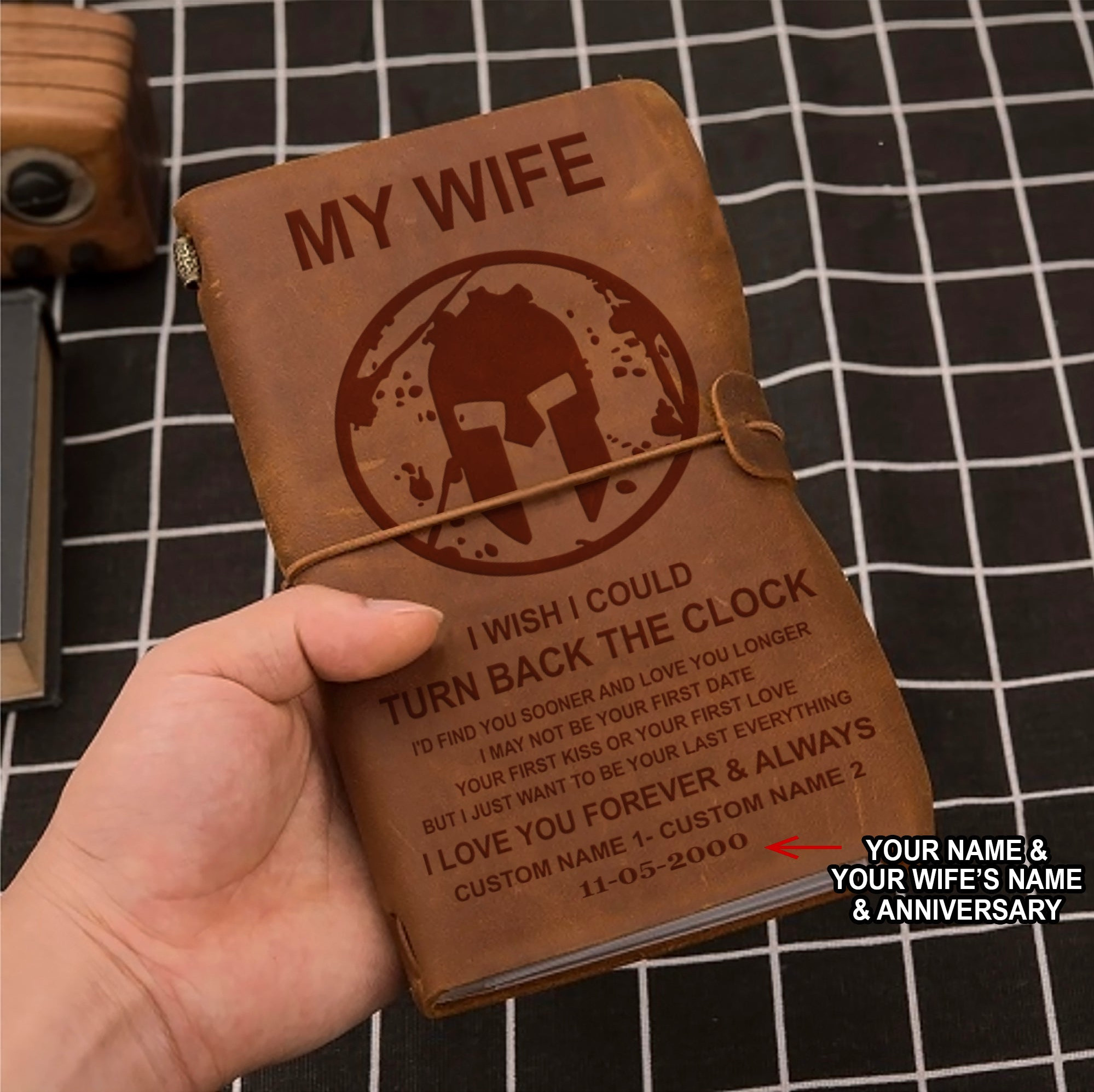 Spartan Vintage Journal Husband to wife I wish i could turn back the clock