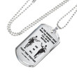 Airforce Customizable silver dog tag gift from dad to son in the darkest hour, When the demons come call on me son and we will fight them together