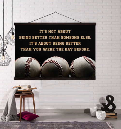 Customizable basketball poster canvas hanging canvas- It is not about better than someone else, It is about being better than you were the day before
