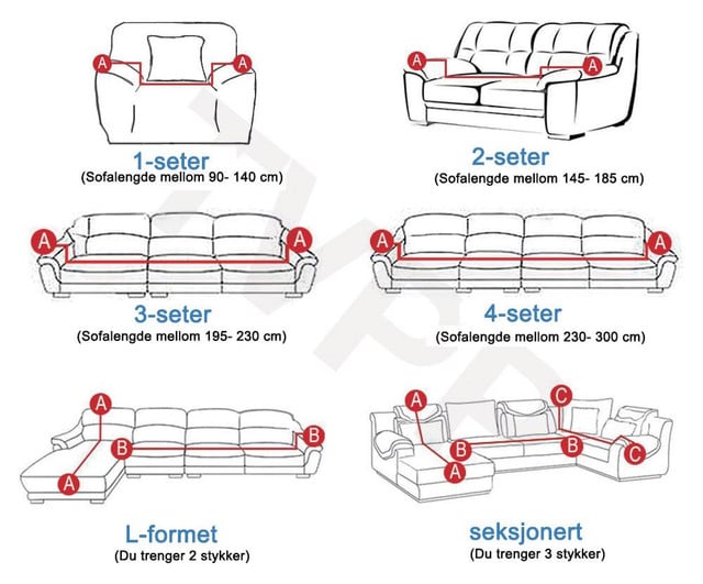 Premium kvalitet sofadeksel - NrskButikk