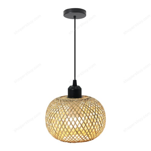 Bamboo Pendant Light Classic Hanging Lamp Ceiling Rattan Pendant Light Fixture Weaving Home Living Bed Room Decor Handmade Light