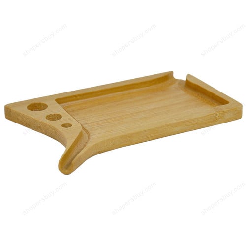 Bamboo Wood Rolling Tray With Pre Rolled Cone Holder Handmade Weed Herb Tobacco Grinding Multifunctional Tray (5.2"x2.95"x0.39")
