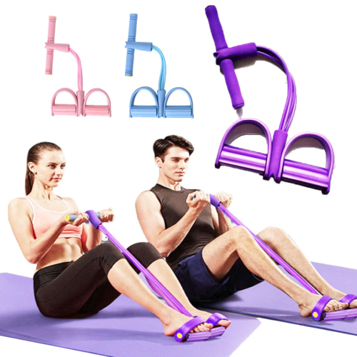 21 Fitness Resistance Bands-4 Tube Pedal Ankle Puller