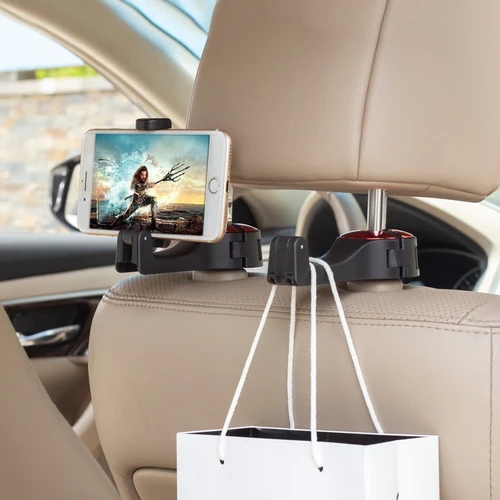 [1Set/2PCS] Car Seat Rear Hook With Mobile Phone Holder