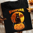 Vampurr Blackcat Sit On Pumpkin Halloween