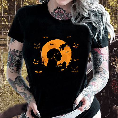 Scary Dog Head Pumpkin Halloween Dog Lover t-shirt hoodie sweater