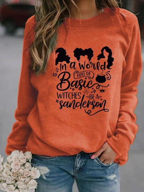 Hocus pocus in a world full of basic witches be a sanderson halloween lovers t-shirt hoodie sweater