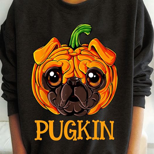 Pugkin Pug Pumpkin Head Halloween