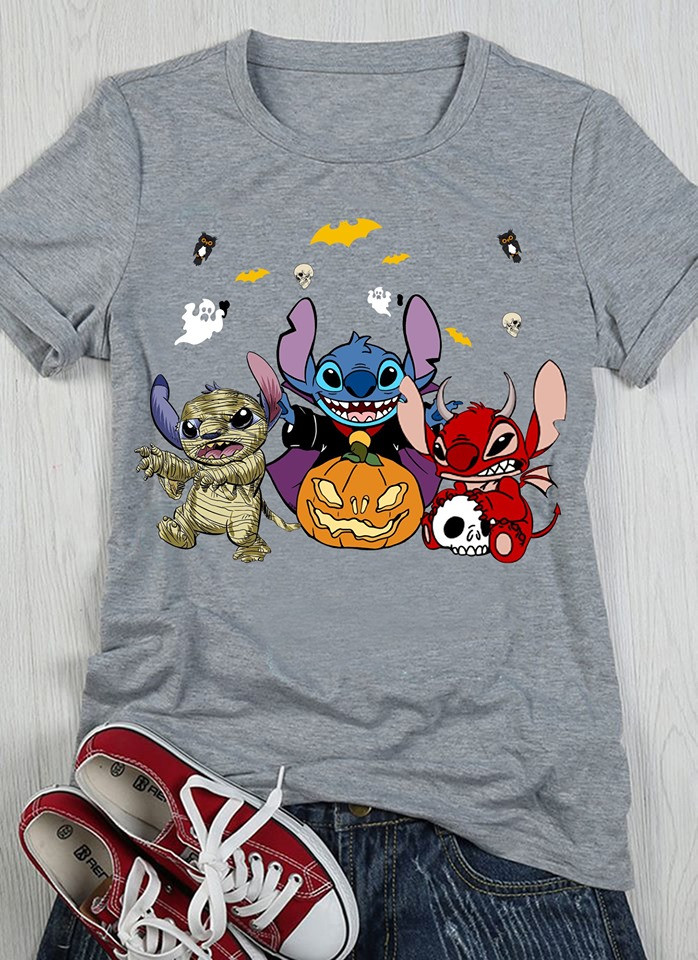 Stitch Halloween Mummy Vampire Pumpkin Shirt