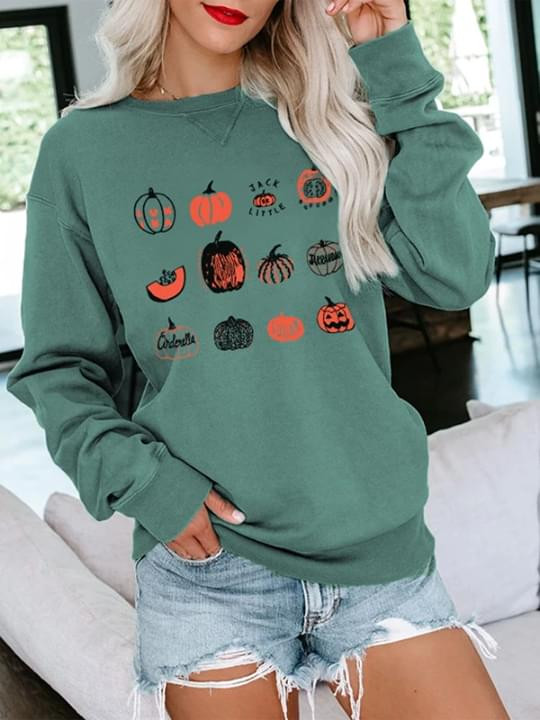 Types of pumpkins halloween for lovers sweater
