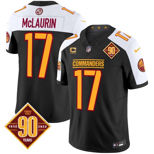 Men's Washington Commanders 90th Anniversary Patch Vapor Limited Jersey - All Stitched